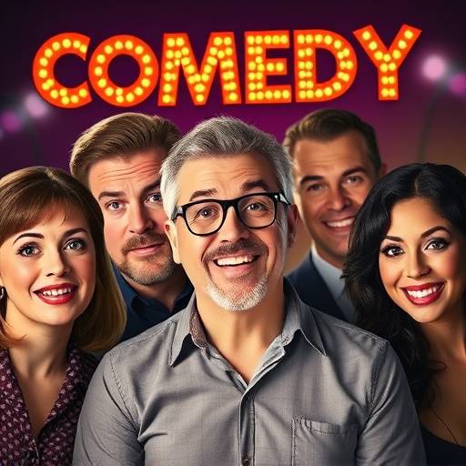 Promotional poster for 'Laugh Riot', a comedy TV show