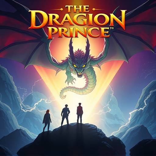 Promotional poster for 'The Dragon Prince', an animated fantasy TV show